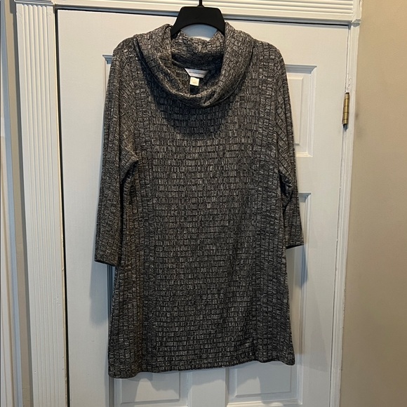 Christopher & Banks Sweaters - Christopher & Banks Charcoal Cowl Neck Sweater/Dress